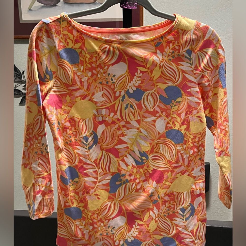 Talbots XS 3/4 Sleeve Colorful Women's Top #071